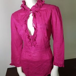 Jcrew 3/4 ruffle top size 14